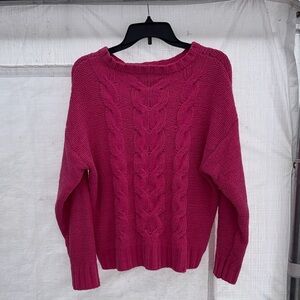 American eagle Women's Cable Knit Sweater - Pink